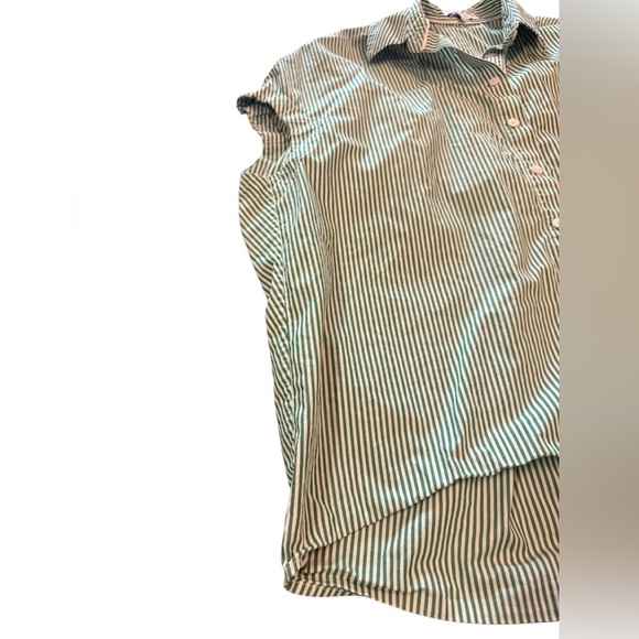 Pearl by Lela Rose Oversized Poplin Cotton Striped Button Down Blouse Size XS - Picture 5 of 12